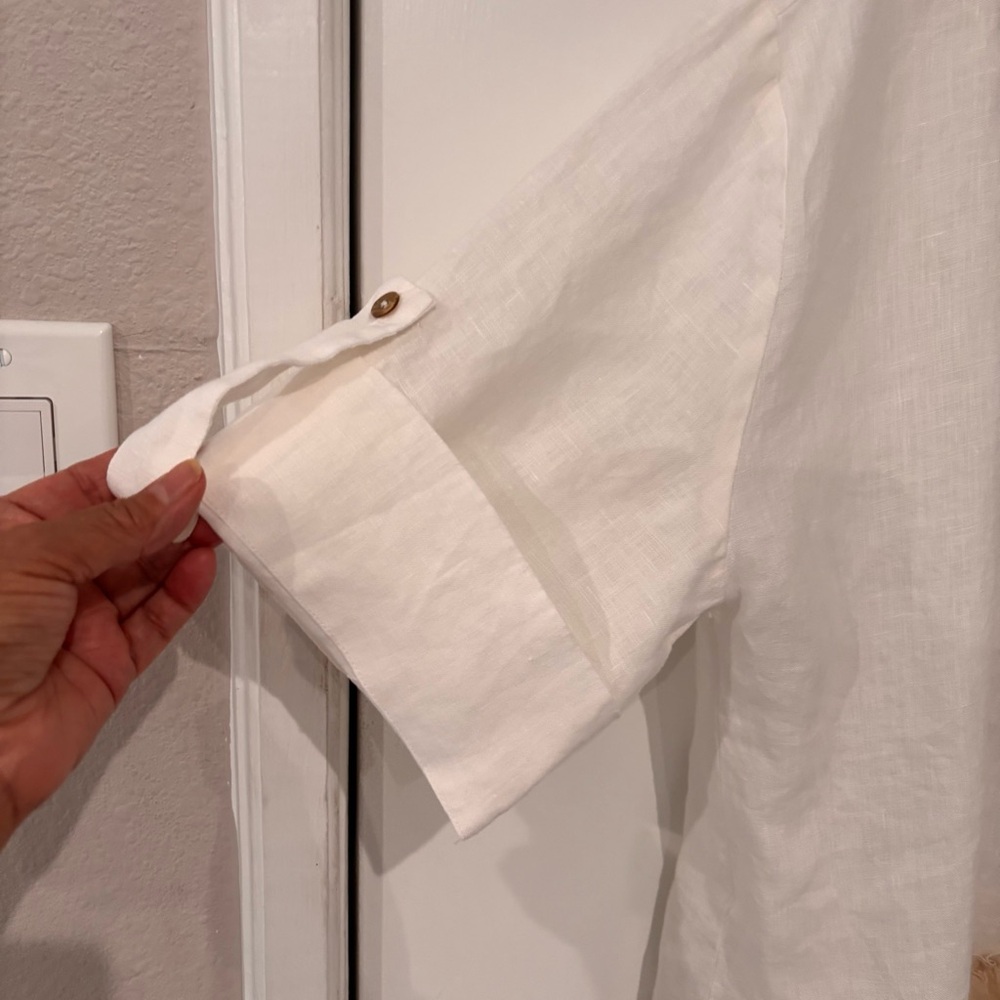 4 Love And Liberty Johnny Was Linen Crochet Embroidered Wrap Style Top Size M - Picture 4 of 16